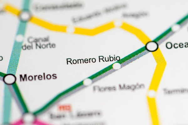 Romero Rubio Station Mexico City Metro Map — Stock Photo, Image