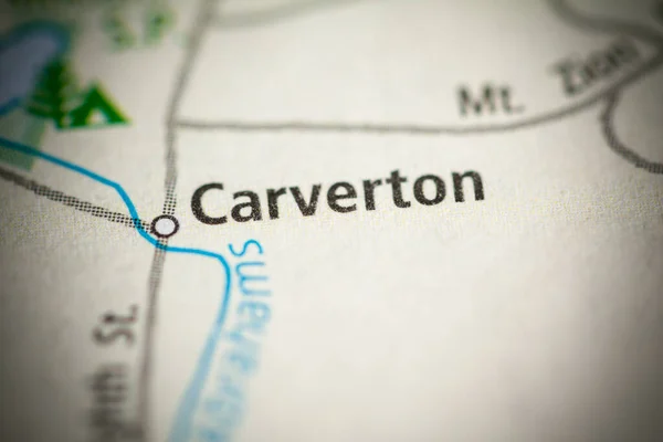 Карвертон Пенсильванія Карта Сша — стокове фото
