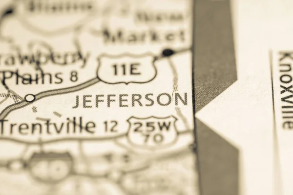Jefferson Tennessee Eua Mapa — Fotografia de Stock
