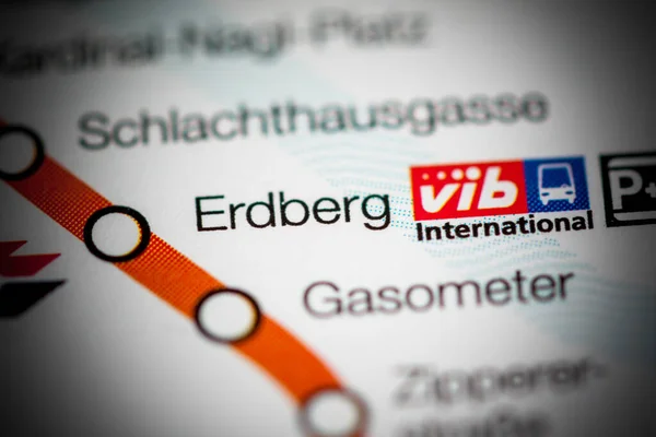Estación Erdberg Mapa Del Metro Viena — Foto de Stock