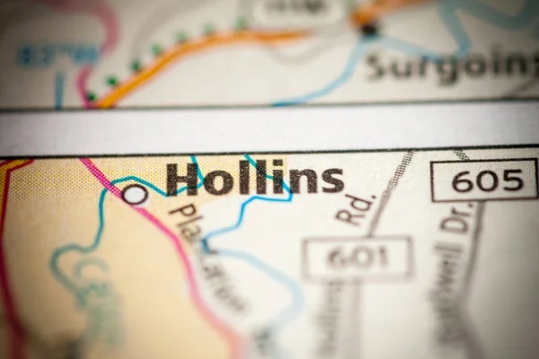 Hollinsie Wirginia Koncepcja Mapy Usa — Zdjęcie stockowe