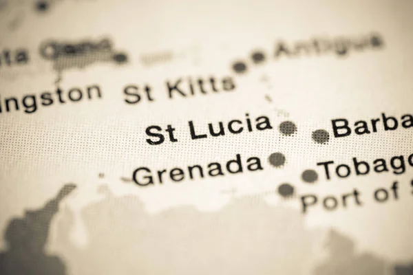 St. Lucia, The Caribbean cartography illustration map