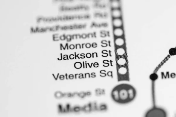 ジャクソン セント ステーション フィラデルフィア地下鉄地図 — ストック写真
