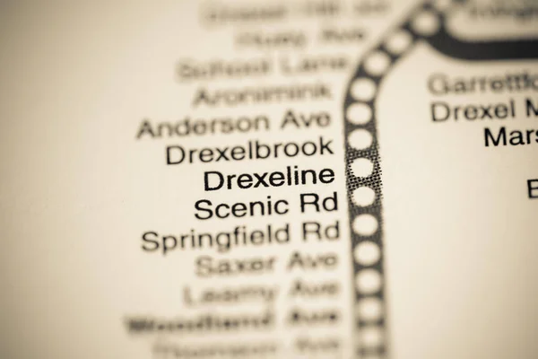 Σταθμός Ντρέξελαϊν Φιλαδέλφεια Metro Χάρτη — Φωτογραφία Αρχείου