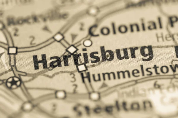 Harrisburg Pennsylvania Kaart Verenigde Staten — Stockfoto