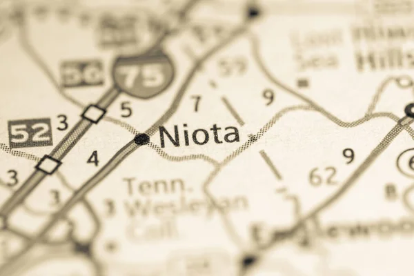 Ніота Теннессі Usa Road Map Концепт — стокове фото