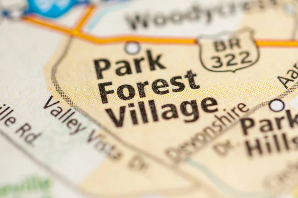Парк Форест Виллидж Пенсильвания Карта Сша — стоковое фото