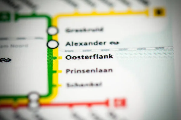 东侧翼车站 鹿特丹地铁地图 — 图库照片