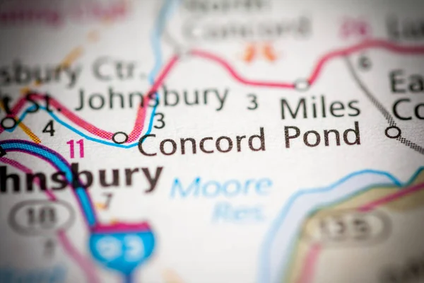 Concordância Vermont Eua Mapa — Fotografia de Stock