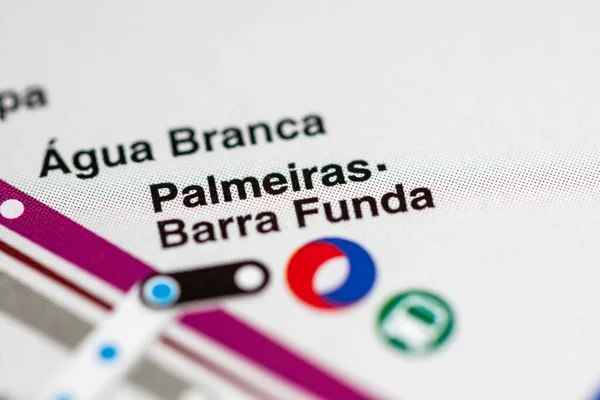 Estación Palmeiras Barra Funda Mapa Del Metro Sao Paolo — Foto de Stock