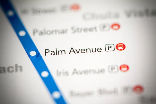 Het Palm Avenue Station Metrokaart San Diego — Stockfoto