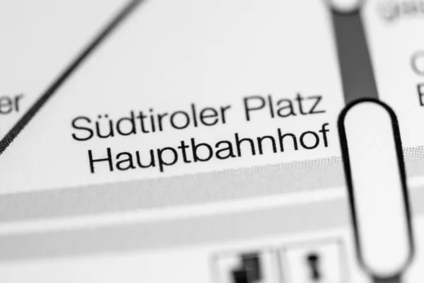 Szudír Platz Hauptbahnhof Állomás Bécsi Metrótérkép — Stock Fotó