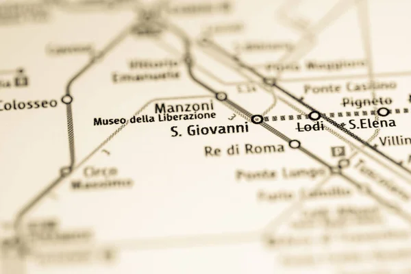 Giovanni Stationen Rom Metro Karta — Stockfoto
