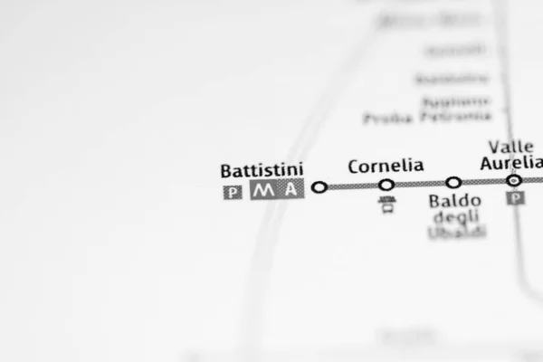 Battistini Station Rome Metro Map — Stock Photo, Image
