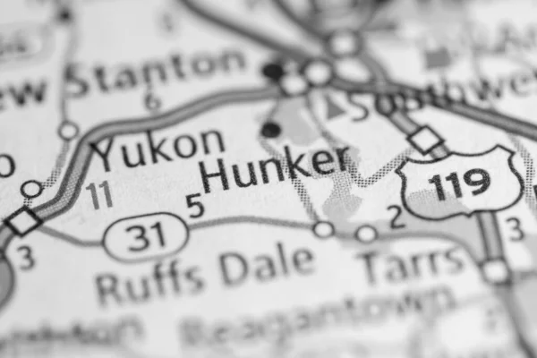 Hunker Pennsylvania Usa Karta — Stockfoto