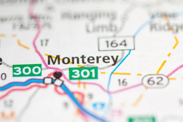 Monterey Tennessee Mappa Degli Stati Uniti — Foto Stock