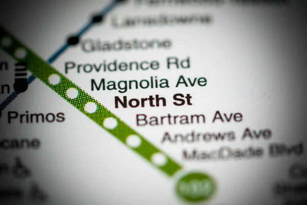 Σταθμός Νορθ Σεντ Φιλαδέλφεια Metro Χάρτη — Φωτογραφία Αρχείου