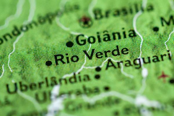 Rio Verde Βραζιλία Στον Γεωγραφικό Χάρτη — Φωτογραφία Αρχείου