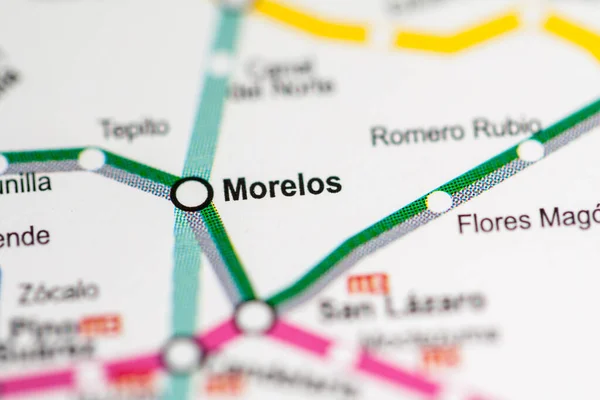 Estação Morelos Mapa Metrô Cidade México — Fotografia de Stock