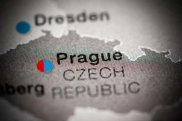 Prága Csehország Térképészeti Illusztráció Térkép — Stock Fotó