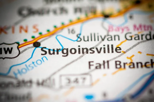 Surgoinsville Tennessee Usa Map Concept — Stock fotografie