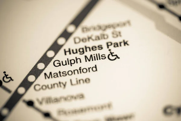 Σταθμός Γκαλφ Μιλς Φιλαδέλφεια Metro Χάρτη — Φωτογραφία Αρχείου