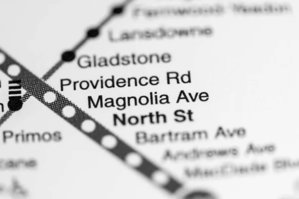 Σταθμός Λεωφόρου Μανόλια Φιλαδέλφεια Metro Χάρτη — Φωτογραφία Αρχείου