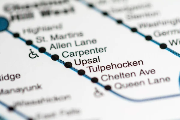 Estación Uppsal Mapa Del Metro Filadelfia —  Fotos de Stock