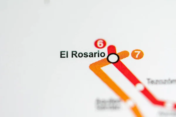 Estação Rosario Mapa Metrô Cidade México — Fotografia de Stock