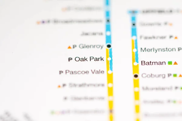 Het Oak Park Station Metrokaart Melbourne — Stockfoto