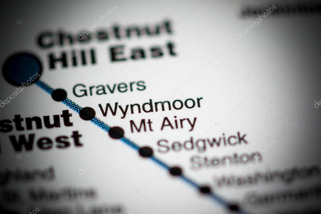 Estación Wyndmoor. Mapa del metro de Filadelfia. 2023