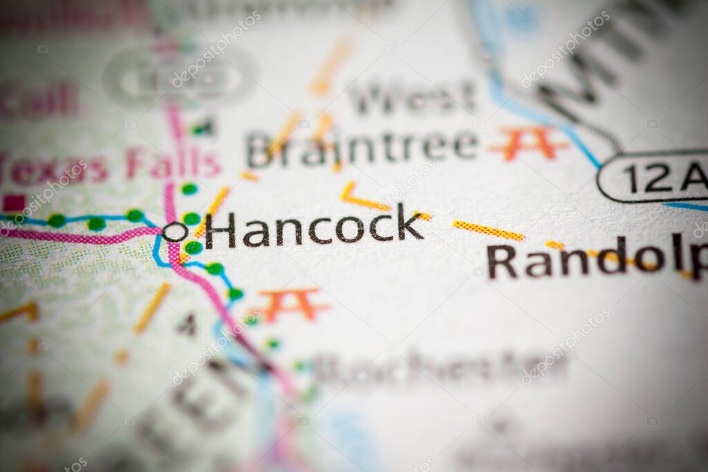 Hancock. Vermont. USA map