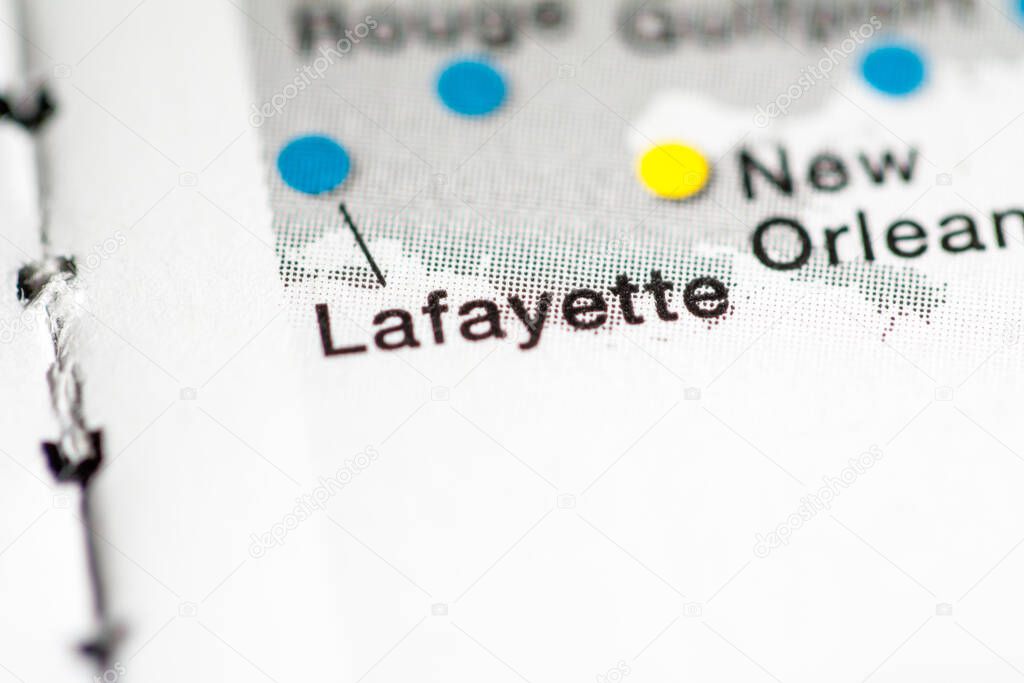 Lafayette, USA cartography, geography map 