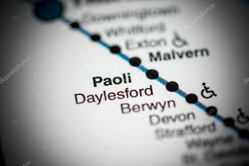 Estación Paoli. Mapa del metro de Filadelfia. 2024