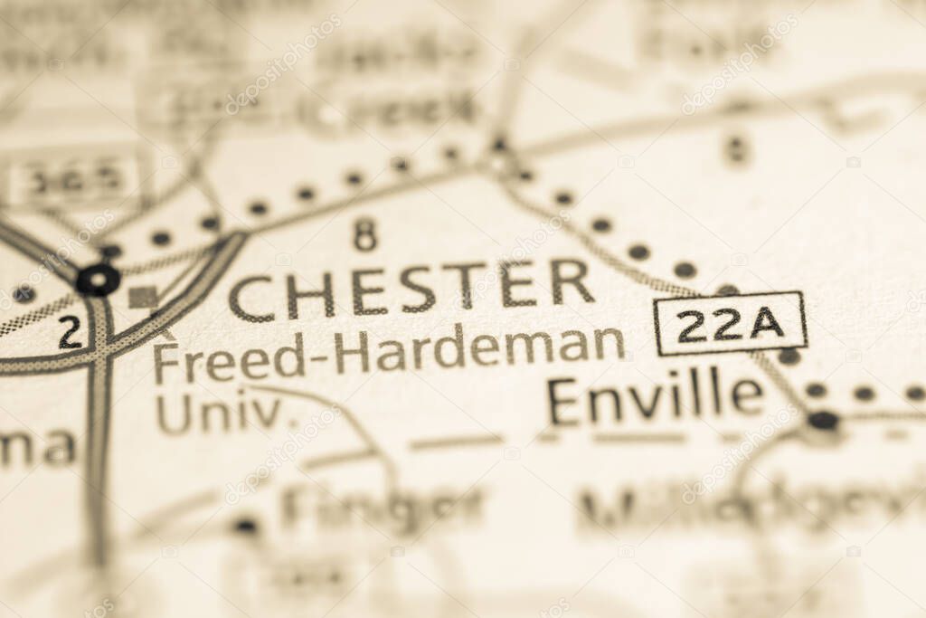 Chester. Tennessee. USA. Road Map Concept