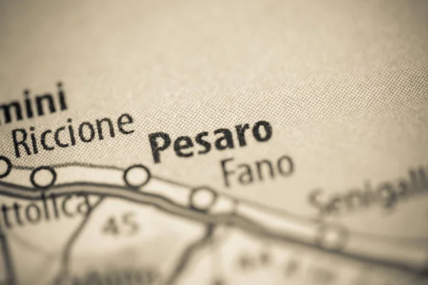 Pesaro Italia Mapa Vista Cerca — Foto de Stock