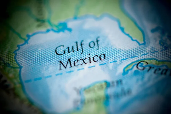 Gulf of Mexico map view close up