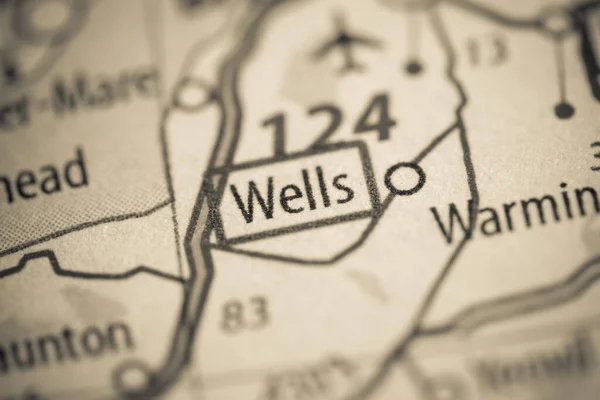 Wells Geographical Map — 图库照片