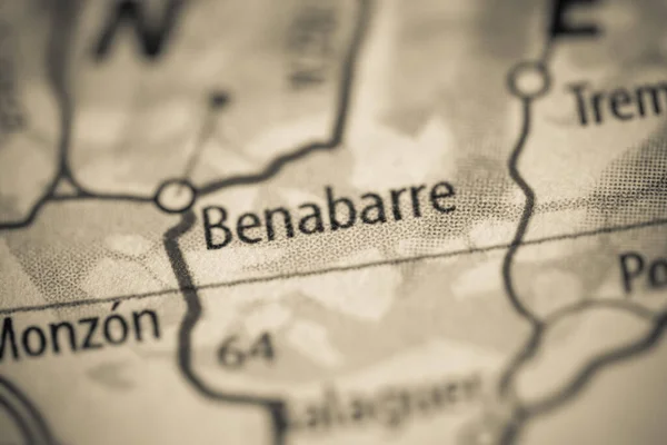 Benabarre España Mapa — Foto de Stock