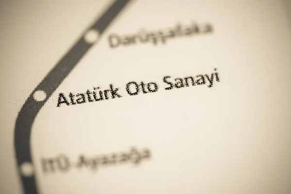 Ataturk Oto Sanayi Station Carte Métro Istanbul — Photo