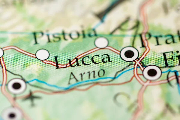 Λούκα Ιταλία Χάρτης Close View — Φωτογραφία Αρχείου