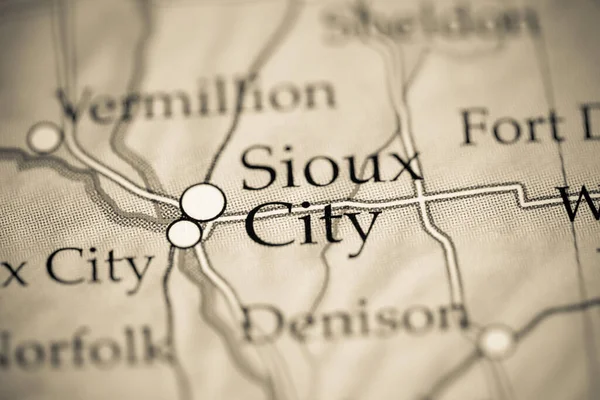 Sioux City Usa Mapie Geograficznej — Zdjęcie stockowe