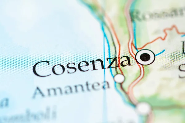 Κοσένζα Ιταλία Χάρτης Close View — Φωτογραφία Αρχείου