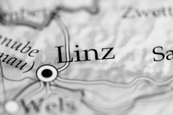 Linz Austria Sulla Carta Geografica — Foto Stock
