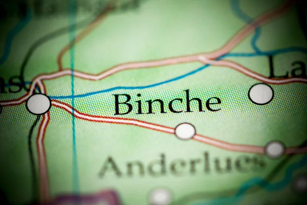 Binche Vagyok Belgium Térképen Közelről — Stock Fotó