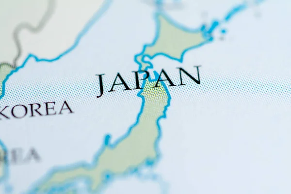 Japan map view close up