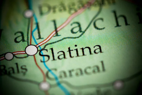 Σλάτινα Ρουμανία Στο Χάρτη Γεωγραφίας — Φωτογραφία Αρχείου