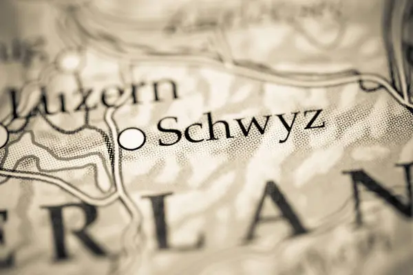 Det Schwyz Schweiz Geografisk Karta — Stockfoto