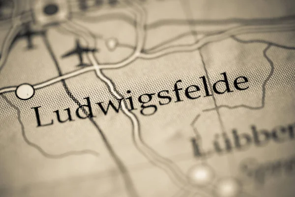 Ludwigsfelde 地图上的德国 — 图库照片