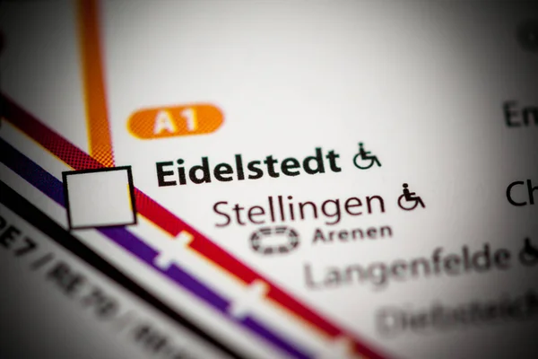 Eidelstedt Állomás Hamburg Metrótérkép — Stock Fotó